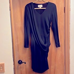 Artelier by Nicole Miller black front sash draped dress